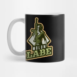 Woman With A Rifle | Molon Labe Mug